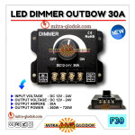 Dimmer LED Outbow DC 12V - 24V 30A Pengatur Tingkat Cahaya Model Putar LED Strip / Rigid / Bar
